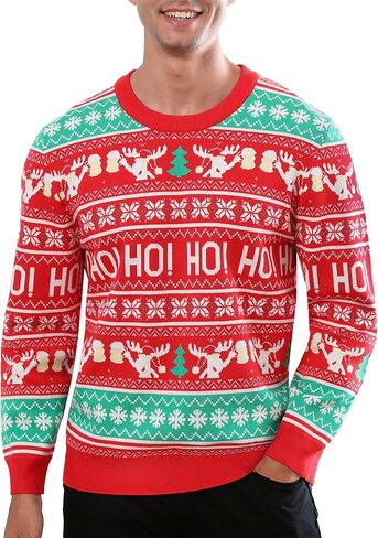 Roadbox Ugly Christmas Sweater Men 2025, Unisex Funny Christmas Sweatshirt, Warm Winter Holiday Pullover for Women Couples in Saudi Arabia