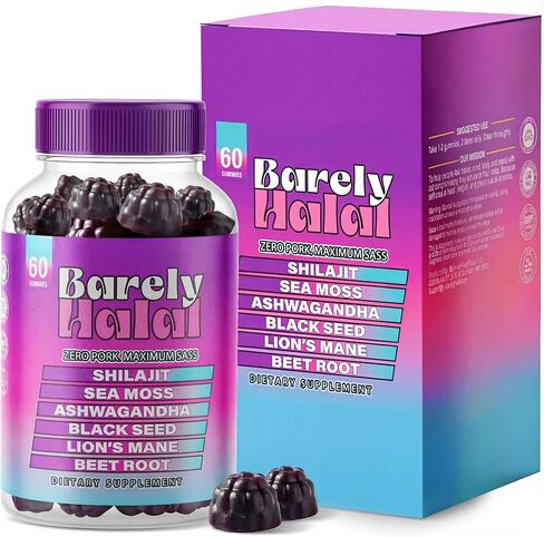 Shilajit Gummies for Energy & Focus – Ashwagandha, Beet Root, Lion’s Mane, Sea Moss & Black Seed – Vegan, Halal-Certified Adaptogen Supplement for Daily Performance & Calm – 60 Gummies in Saudi Arabia