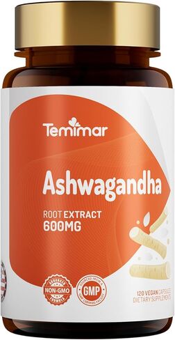 Ashwagandha Supplements, Ashwagandha Root Extract 600mg for Women & Men, Made in USA, Gluten Free, Vegan, 120 Capsules in Saudi Arabia