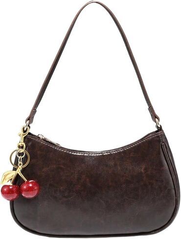 Women's PU Leather Shoulder Bag Zipper Top Shoulder Purse Cute Underarm Bag in Saudi Arabia