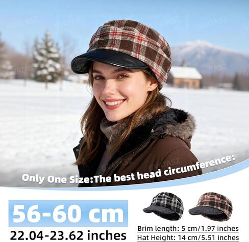 Winter Plaid Beret Hats Newsboy Hats Military Short Brim Cadet Hats French Beanies Hat for Women in Saudi Arabia