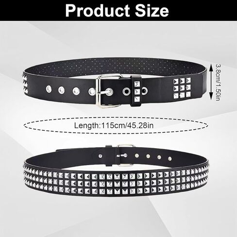 طقم أحزمة مرصعة مكونة من 4 قطع، Y2k Alt Punk Emo Grunge مع أحزمة معدنية لامعة بحلقة معدنية للنساء والرجال in Kuwait