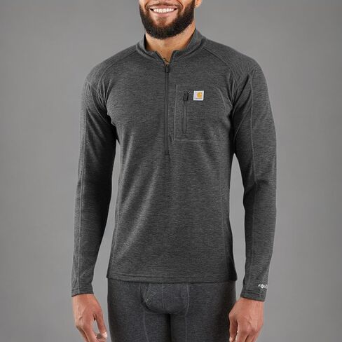 قميص Carhartt رجالي Force متوسط ​​الوزن من مزيج الصوف الصناعي بطبقة أساسية وجيب بسحاب ربع in Kuwait
