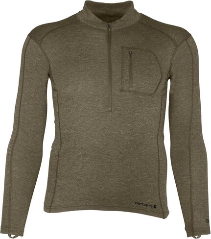 قميص Carhartt رجالي Force متوسط ​​الوزن من مزيج الصوف الصناعي بطبقة أساسية وجيب بسحاب ربع in Kuwait