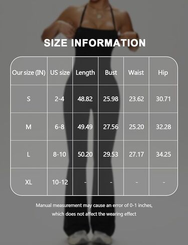 Women's Jumpsuit Adjustable Spaghetti Strap Romper Flare Leg Bodycon One Piece with Scoop Neck Tummy Control Jumpsuit in Saudi Arabia