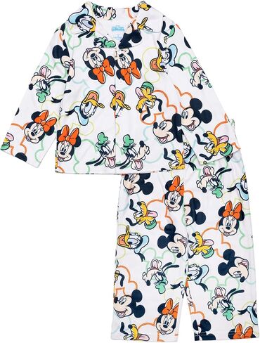 Mickey Mouse Boys' 2-Piece Loose-fit Button Down Matching Pajama Set, Soft & Cute for Kids in Saudi Arabia