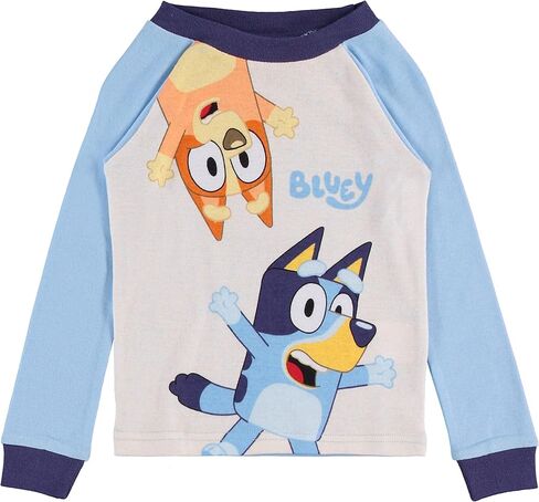 طقم بيجامة للأولاد الصغار من Bluey، بانديت وشيللي - طقم بيجامة مكون من قطعتين بأكمام طويلة وسروال in Saudi Arabia
