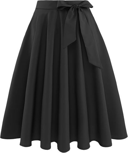 BBONL INEDRESS تنورة نسائية ميدي تنورة سوينغ على شكل حرف a جيب تنورة كلاسيكية مرنة واسعة الخصر تنورة واسعة in Saudi Arabia
