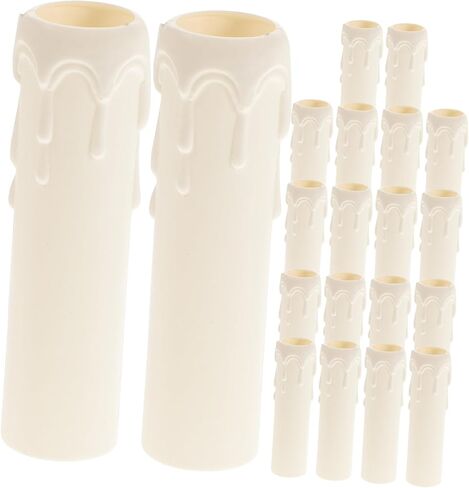 TEHAUX 20pcs Retro Chandelier Shades Plastic Candle Casings Decorative Candles Socket Sleeves in Saudi Arabia