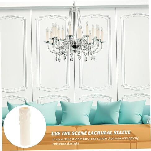 TEHAUX 20pcs Retro Chandelier Shades Plastic Candle Casings Decorative Candles Socket Sleeves in Saudi Arabia