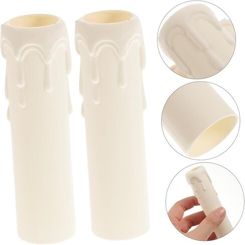 TEHAUX 20pcs Retro Chandelier Shades Plastic Candle Casings Decorative Candles Socket Sleeves in Saudi Arabia