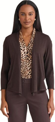 Kasper womens 3/4 Sleeve A-line Cardigan Sweater in Saudi Arabia