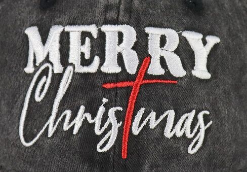 Merry Christmas Baseball Cap for Women Men, Adjustable Embroidered Cotton Red Cross Xmas Santa Hat in Saudi Arabia