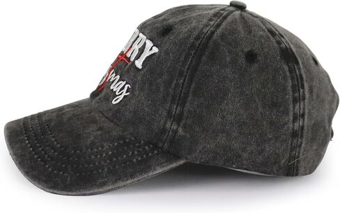 Merry Christmas Baseball Cap for Women Men, Adjustable Embroidered Cotton Red Cross Xmas Santa Hat in Saudi Arabia