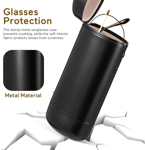 BESPORTBLE Metal Eyeglasses Case Side Button Closure Compact Hard Shell Sunglass Holder for Men and Women Lightweight Travel Eyewear Protection with Scratch Resistant Interior Painted Finish in Saudi Arabia