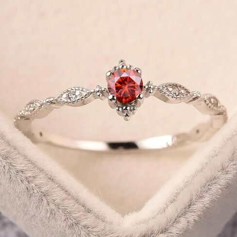 1pc Pomegranate Red Ring For Women Sterling Silver Eternity Ring Glamorous Fine Jewelry Gift Women Dailywear in Saudi Arabia