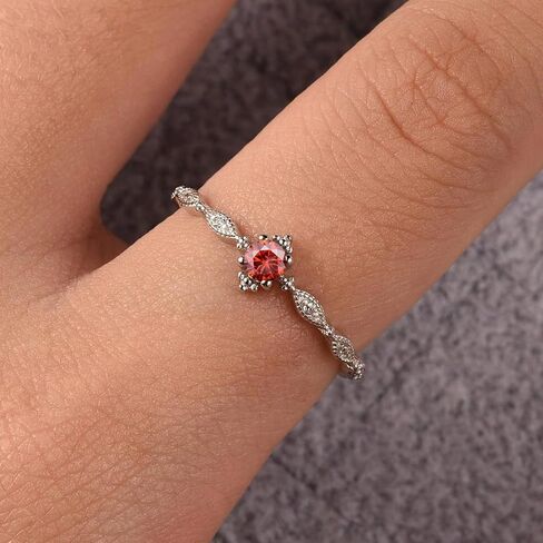 1pc Pomegranate Red Ring For Women Sterling Silver Eternity Ring Glamorous Fine Jewelry Gift Women Dailywear in Saudi Arabia