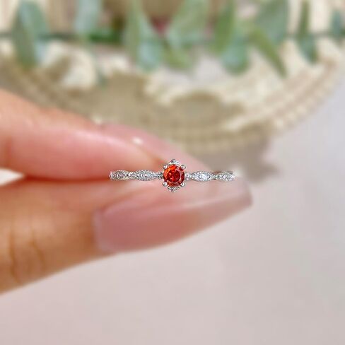 1pc Pomegranate Red Ring For Women Sterling Silver Eternity Ring Glamorous Fine Jewelry Gift Women Dailywear in Saudi Arabia