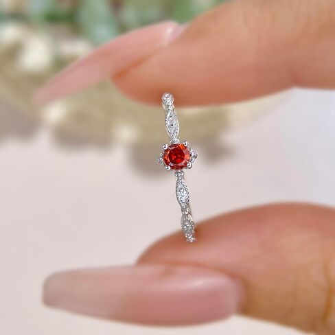 1pc Pomegranate Red Ring For Women Sterling Silver Eternity Ring Glamorous Fine Jewelry Gift Women Dailywear in Saudi Arabia