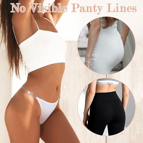 Yolev 3 Pack Clear Strap Thongs for Women Adjustable G String Thongs No Show Clear Underwear for Women Invisible Seamless Panties Sexy in Saudi Arabia