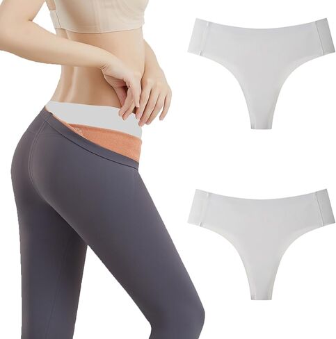 ملابس داخلية نسائية غير مرئية بغطاء الجمل بدون خياطة من KISKIS، ملابس داخلية خافية لأصابع القدم الجملية بدون عرض، سراويل داخلية بخط الجمل، قطعتان in Kuwait