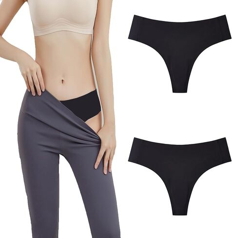 ملابس داخلية نسائية غير مرئية بغطاء الجمل بدون خياطة من KISKIS، ملابس داخلية خافية لأصابع القدم الجملية بدون عرض، سراويل داخلية بخط الجمل، قطعتان in Kuwait