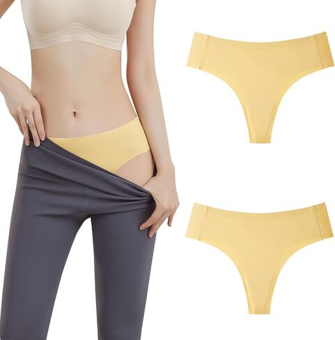ملابس داخلية نسائية غير مرئية بغطاء الجمل بدون خياطة من KISKIS، ملابس داخلية خافية لأصابع القدم الجملية بدون عرض، سراويل داخلية بخط الجمل، قطعتان in Kuwait