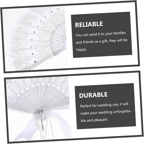 Handmade Lace Pearl Fan Elegant Bridal Handheld Fan for Weddings Dance Performances and Parties Lightweight and Decoration Accessory in Saudi Arabia