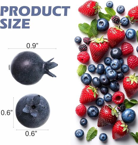 Crafare 60Pcs Artificial Blueberries - Lifelike 0.6" Frosted Fake Blueberry, Fake Fruit for Store Displays, Cake Shops, Vase Fillers & Photography Props (Blue Berries Bulk Decor) in Saudi Arabia