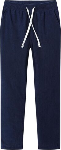 Boys Corduroy Pants Soft Sweatpants Elastic Waist Joggers Pants Casual Long Trousers in Saudi Arabia