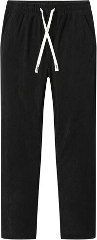 Boys Corduroy Pants Soft Sweatpants Elastic Waist Joggers Pants Casual Long Trousers in Kuwait