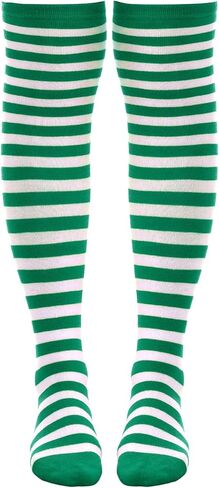 Striped Thigh High Socks, Halloween Witch Stockings Costume Accessories for Women, Over Knee High Socks Leg Warmers in Saudi Arabia