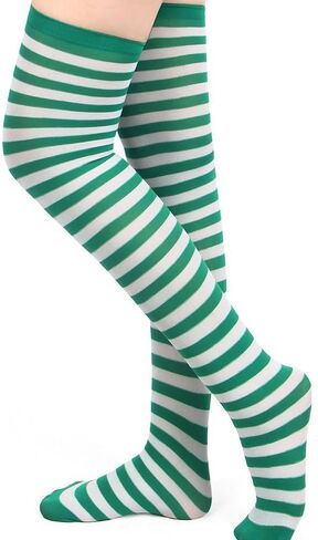 1 Pair Women Girls Striped Thigh High Socks Over Knee Socks Knee High Costume Stockings Leg Warmers in Saudi Arabia