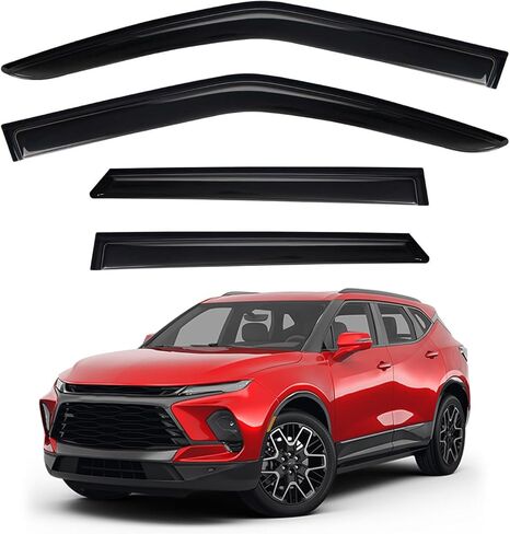 4pcs Front+Rear Smoke Tint Sun/Rain Guard Outside Mount Tape-On Vent Window Visors Compatible with 15-20 Escalade ESV Yukon XL Suburban in Kuwait