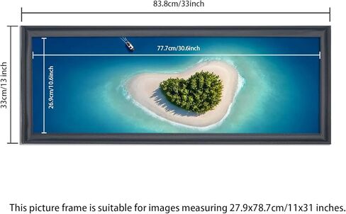 إطار ملصقات مقاس 11 × 31 من الخشب الصلب باللون الأسود مقاس 11 × 31 إطار صورة مقاس 11 × 31 إطار بانورامي مقاس 11 × 31 بوصة، بما في ذلك أجهزة التعليق (Y23B1131) in Kuwait