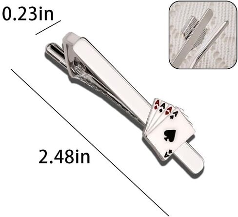 Casino Worker Tie Clip for Men Dad Husband Boyfriend Poker Lover Father Day Gifts for Dad Grandpa Uncle Poker Tie Bars for Men Casino Worker Birthday Gift for Dad Husband Boyfriend Poker Lover Gift in Saudi Arabia