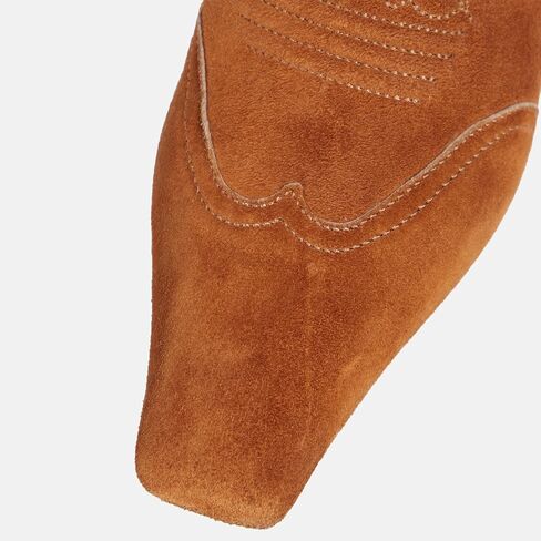 Women's Kitten Heel Western Boots Fashion Embroidered Pull On Square Toe Cowgirl Ankle Boots Fall Winter Casual Dressy Mid Chunky Heel Cowboy Booties for Women in Saudi Arabia