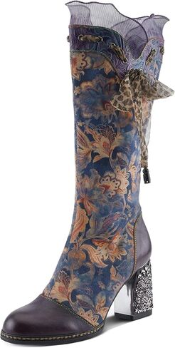 Spring Step L'Artiste Rorria Women's Statement Bootie - Crinoline Details, Cheetah Print Lace, Feminine & Playful Ankle Boots in Saudi Arabia