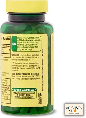 Spring Valley Cascara Sagrada Digestive Health Dietary Supplement 450 mg, 100 Count Pack of 02 200 Total + me Gusta Sticker in Saudi Arabia