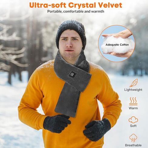 Neck Heating Pad Cordless with 5000mAh Power Bank,Neck Warmer for Pain Relief & Stiffness, Heated Neck Wrap with 3 Temperature Settings, Machine Washable & Portable (Grey) in Saudi Arabia