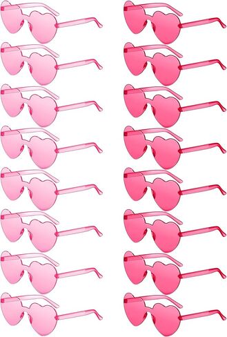 16 Pair Heart Shaped Sunglasses Bulk Birthday Party Sunglasses Candy Color Eyewear for Party in Saudi Arabia