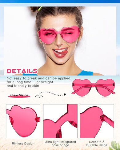 16 Pair Heart Shaped Sunglasses Bulk Birthday Party Sunglasses Candy Color Eyewear for Party in Saudi Arabia