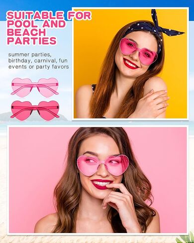 16 Pair Heart Shaped Sunglasses Bulk Birthday Party Sunglasses Candy Color Eyewear for Party in Saudi Arabia