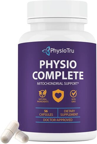 مكمل PhysioTru Physio Complete CoQ10 - امتصاص فائق للمغذيات ومضادات الأكسدة ودعم الطاقة - أنزيم Q10 يوبيكوينون مع حمض الفولفيك وتورات المغنيسيوم ومستخلص الريشي - عبوة واحدة in Kuwait