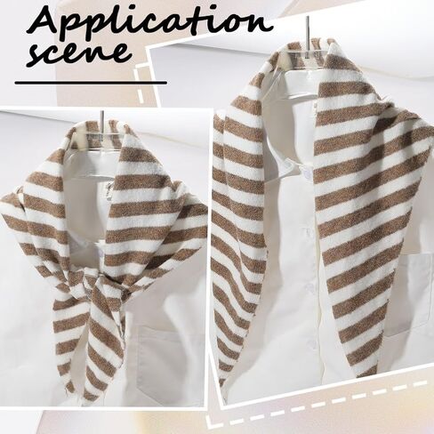 مثلث محبوك وشاح القهوة الأبيض مخطط غطاء الرقبة الأزياء رئيس التفاف الشعر عقال لينة دافئة خفيفة الوزن تنوعا شالات الأوشحة للنساء الشتاء الخريف الربيع الشارع الشهير الملحقات in Kuwait