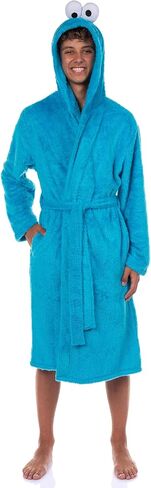 رداء حمام بغطاء للرأس من INTIMO Sesame Street Robe Cookie Monster للبالغين من الفرو الصناعي ذاتي الربط in Kuwait