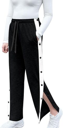 Tear Away Pants for Women Side Slit Snap Sweatpants Loose Fit Surgery Post Surgery Pants for Women in Saudi Arabia