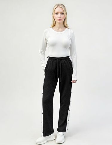 Tear Away Pants for Women Side Slit Snap Sweatpants Loose Fit Surgery Post Surgery Pants for Women in Saudi Arabia