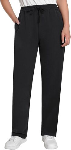 Weintee Women's Straight Leg Sweatpants Cotton Pants with Pockets in Saudi Arabia