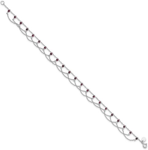 JewelryWeb خلخال من الفضة الاسترليني عيار 925 مصنوع من العقيق المصقول مقاس 10 بوصات بحلقة زنبركية 1 ملم خلخال واسع للنساء in Kuwait